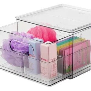 NWT The Home Edit 4 Piece Bath Storage Edit Clear Plastic Modular Storage System